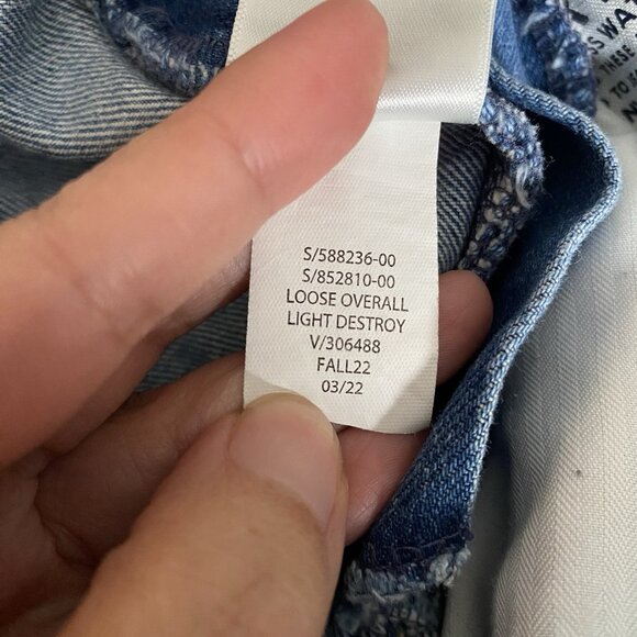 Gap Loose Bib Overalls Women’s XL Light Destroy Relaxed Fit Denim 100% Cotton - Picture 4 of 16